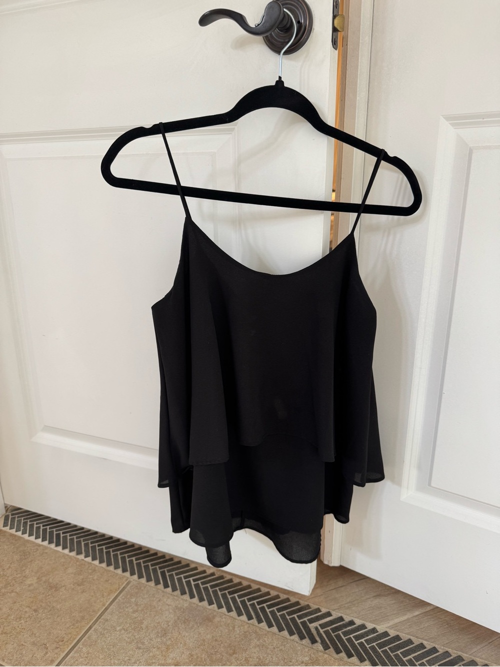 Paper Crane Black Layered Spaghetti-Strap Cami